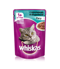 Whiskas для кошек рагу с кроликом и индейкой 85 гр.